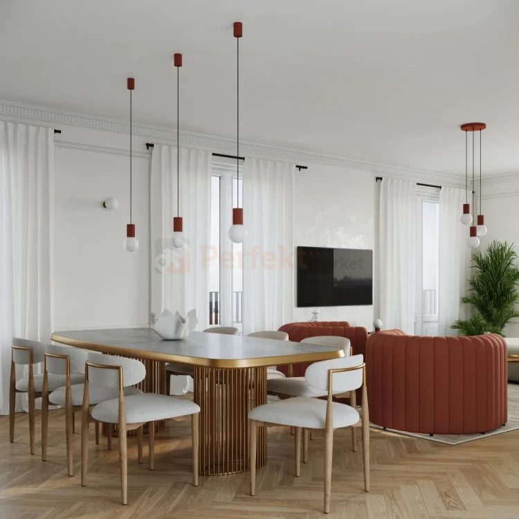 Lampa biurkowa Halo szklana kula design 1xG9 IP20 ochra czerwona perfektmarket (9).webp