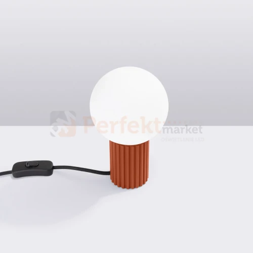 Lampa biurkowa Halo szklana kula design 1xG9 IP20 ochra czerwona perfektmarket (5).webp