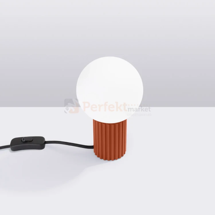 Lampa biurkowa Halo szklana kula design 1xG9 IP20 ochra czerwona perfektmarket (5).webp
