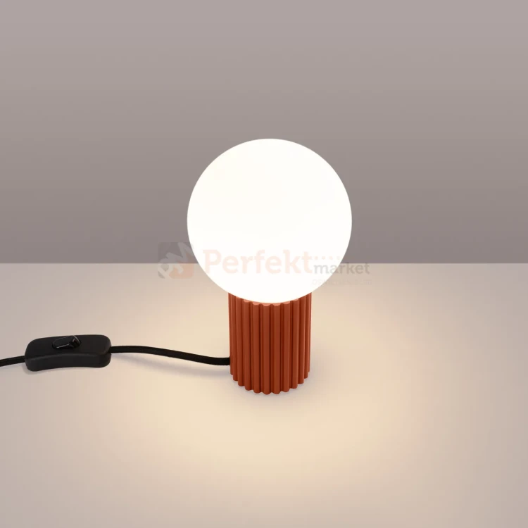 Lampa biurkowa Halo szklana kula design 1xG9 IP20 ochra czerwona perfektmarket (4).webp