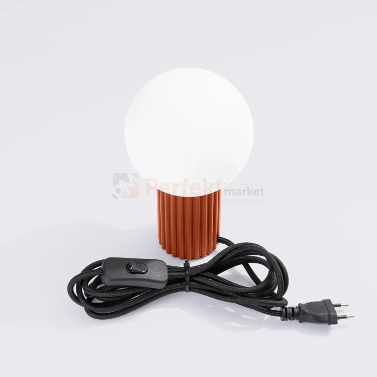 Lampa biurkowa Halo szklana kula design 1xG9 IP20 ochra czerwona perfektmarket (2).webp