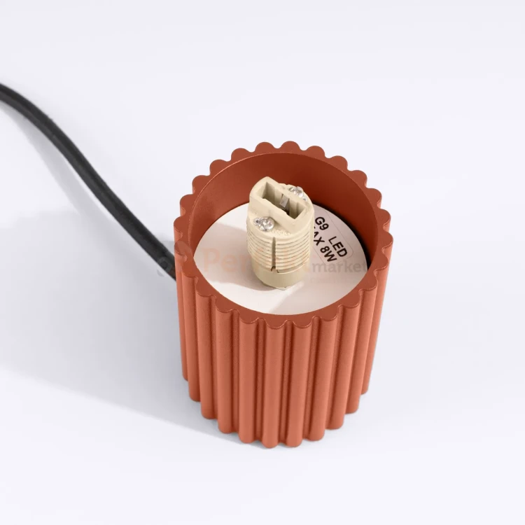 Lampa biurkowa Halo szklana kula design 1xG9 IP20 ochra czerwona perfektmarket.webp