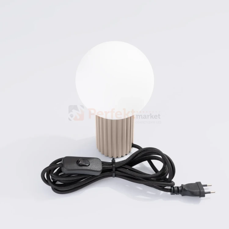 Lampa biurkowa Halo szklana kula design 1xG9 IP20 taupe perfektmarket.webp