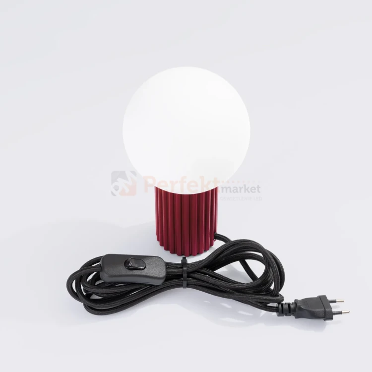 Lampa biurkowa Halo szklana kula design 1xG9 IP20 burgund perfektmarket (5).webp