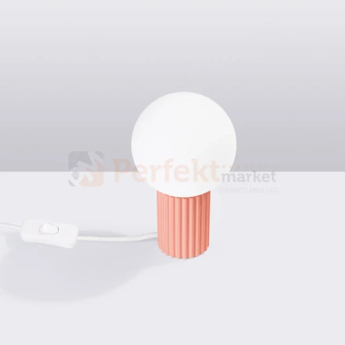 Lampa biurkowa Halo szklana kula design 1xG9 IP20 brzoskwiniowa perfektmarket (5).webp