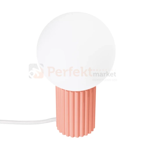 Lampa biurkowa Halo szklana kula design 1xG9 IP20 brzoskwiniowa perfektmarket (6).webp