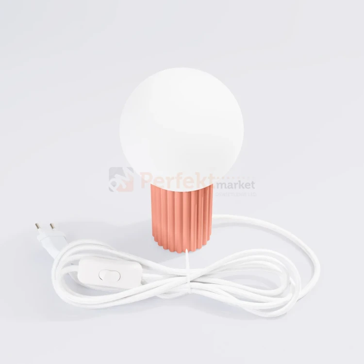 Lampa biurkowa Halo szklana kula design 1xG9 IP20 brzoskwiniowa perfektmarket (2).webp