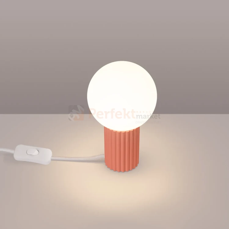Lampa biurkowa Halo szklana kula design 1xG9 IP20 brzoskwiniowa perfektmarket (4).webp