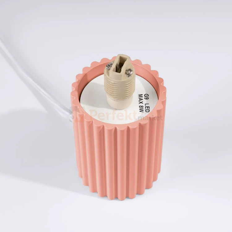 Lampa biurkowa Halo szklana kula design 1xG9 IP20 brzoskwiniowa perfektmarket.webp