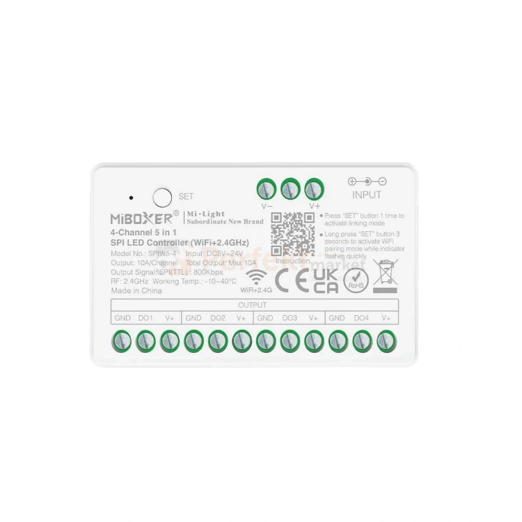 MiBoxer sterownik LED 4 kanałowy SPIW5-4 5w1 WiFi RF cyfrowy kontroler taśmy SPI perfektmarket.webp