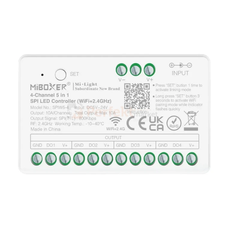 MiBoxer sterownik LED 4 kanałowy SPIW5-4 5w1 WiFi RF cyfrowy kontroler taśmy SPI perfektm (2).webp