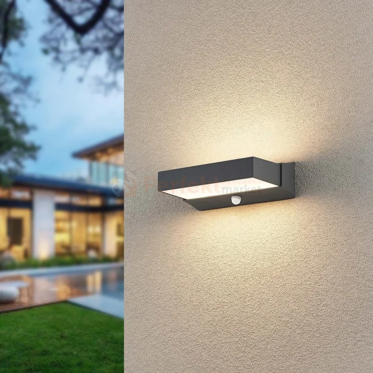 Lampa ogrodowa kinkiet CUANDO 11W z czujnikiem ruchu IP54 antracyt perfektmarket (1).webp