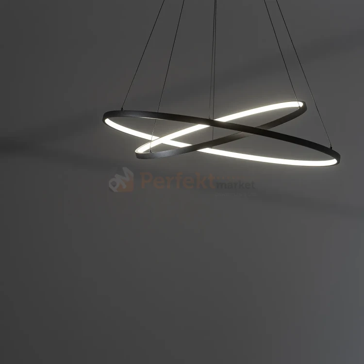 Lampa wisząca LED koła ringi CIRCOLO LED 60cm 45 cm czarna 3000K perfektmarket (13).webp