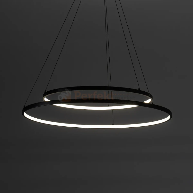 Lampa wisząca LED koła ringi CIRCOLO LED 60cm 45 cm czarna 3000K perfektmarket (10).webp