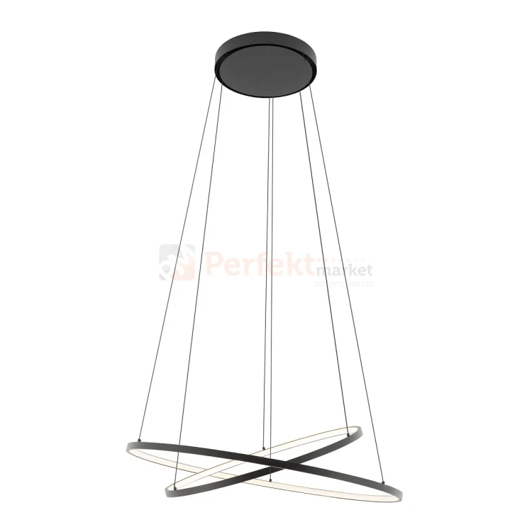 Lampa wisząca LED koła ringi CIRCOLO LED 60cm 45 cm czarna 3000K perfektmarket (1).webp