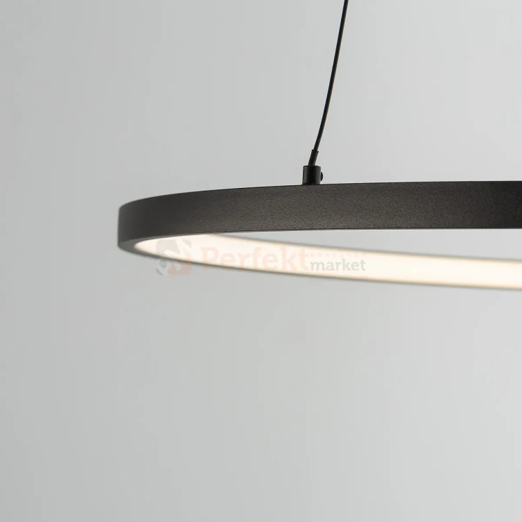 Lampa wisząca LED ring CIRCOLO LED 60cm czarna 3000K 10812 perfektmarket (9).webp