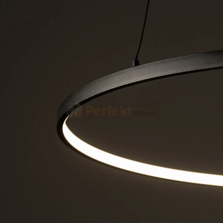 Lampa wisząca LED ring CIRCOLO LED 60cm czarna 3000K 10812 perfektmarket (4).webp