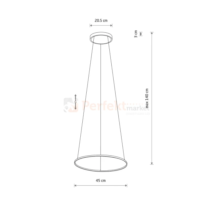 Lampa wisząca LED ring CIRCOLO LED S 45cm czarna 3000K 10813 perfektmarket.webp