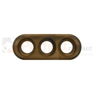 CERAMIC DESIGN ramka potrójna okrągła do osprzętu natynkowego ciemne drewno