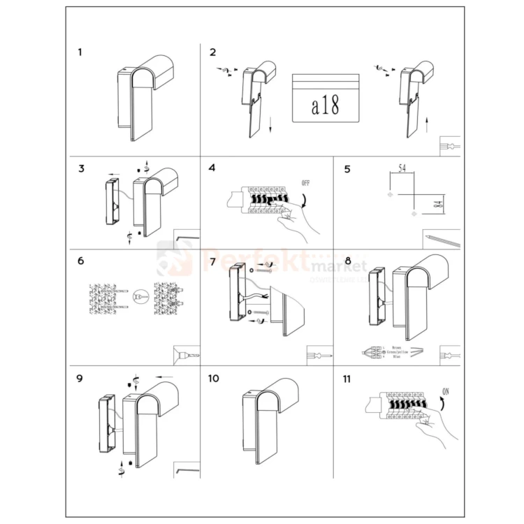 Lucide lampa elewacyjna z numerem domu THESI 6W 3000K IP54 czarna  perfektmarket (4).webp