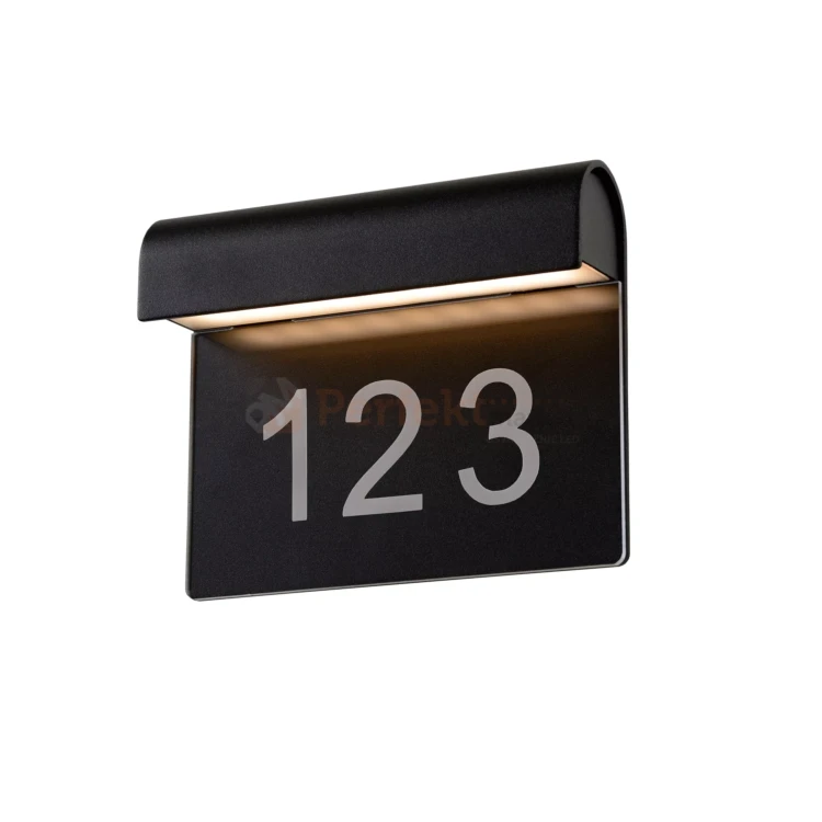 Lucide lampa elewacyjna z numerem domu THESI 6W 3000K IP54 czarna  perfektmarket (2).webp