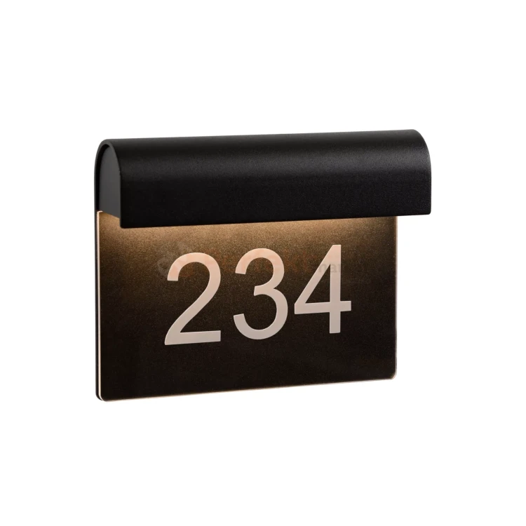 Lucide lampa elewacyjna z numerem domu THESI 6W 3000K IP54 czarna  perfektmarket.webp