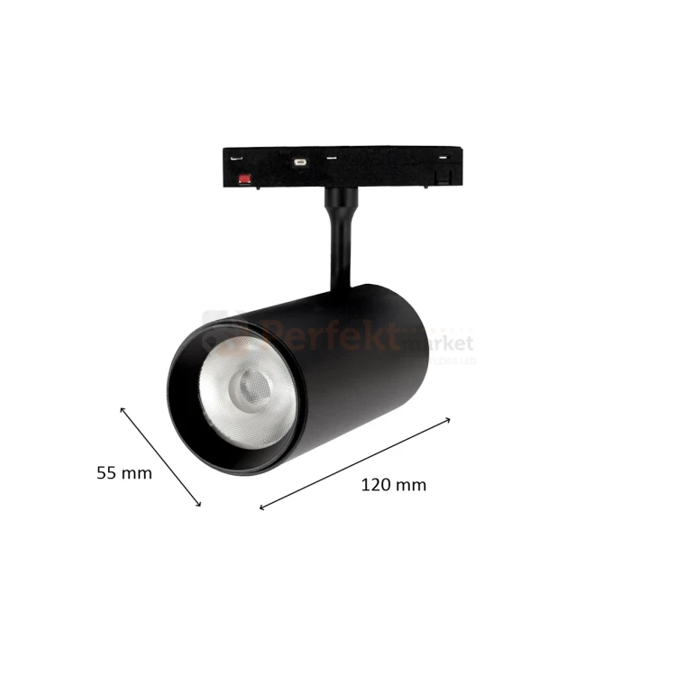 System magnetyczny SHIFT reflektor SPOT l BASIC 20W 48V wymiary perfektmarket.webp