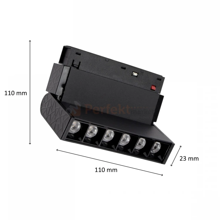 System magnetyczny SHIFT lampa soczewkowa GRID ADJUSTABLE 6W BASIC 48V wymiary perfektmarket.webp