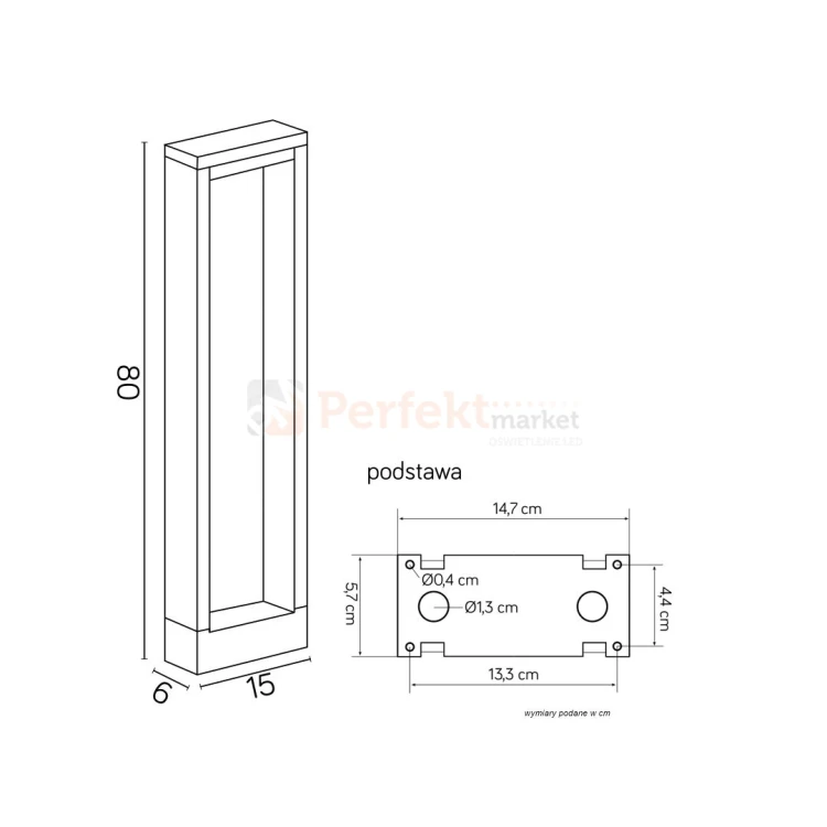 Lampa ogrodowa LED stojąca słupek nowoczesny Form 80cm CCT IP54 antracyt perfektmarket 1.webp