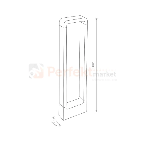 lampa stojąca LED słupek ogrodowy THIKA LED nowodvorski czarna 3000K 60cm IP54 wymiar perfektmarket.webp