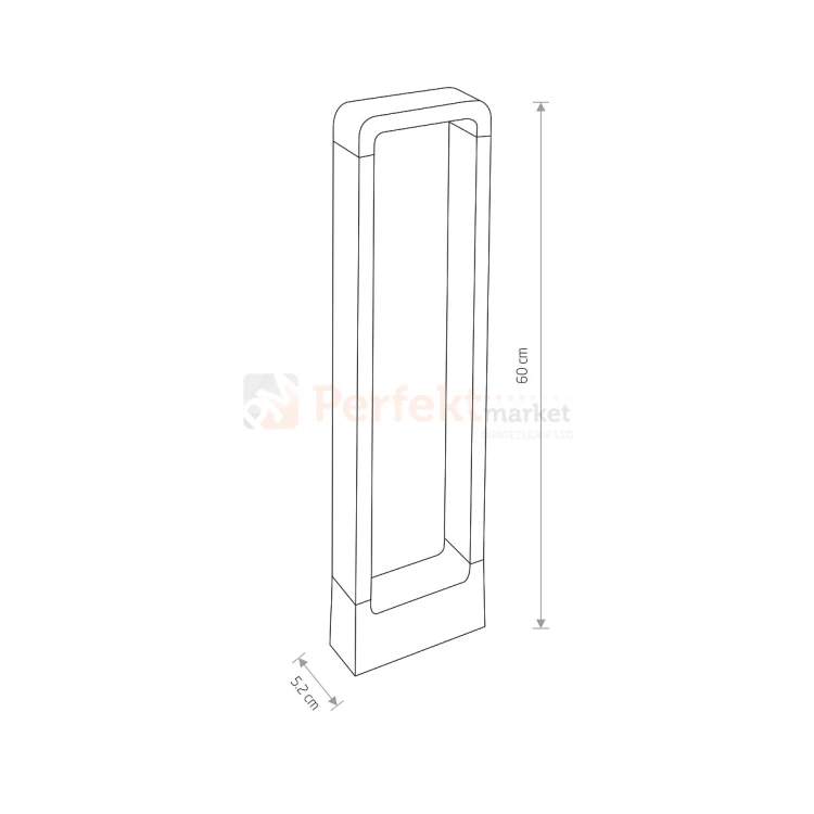 lampa stojąca LED słupek ogrodowy THIKA LED nowodvorski czarna 3000K 60cm IP54 wymiar perfektmarket.webp
