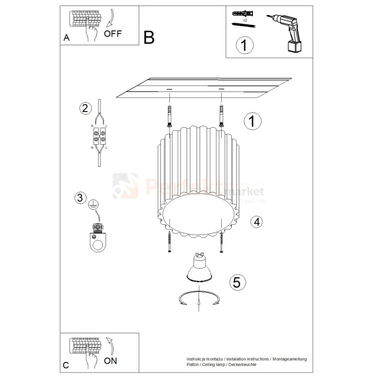 Plafon AURA 1xGU10 oprawa sufitowa tuba SL.1789 IP20 beżowy perfektmarket (8).webp