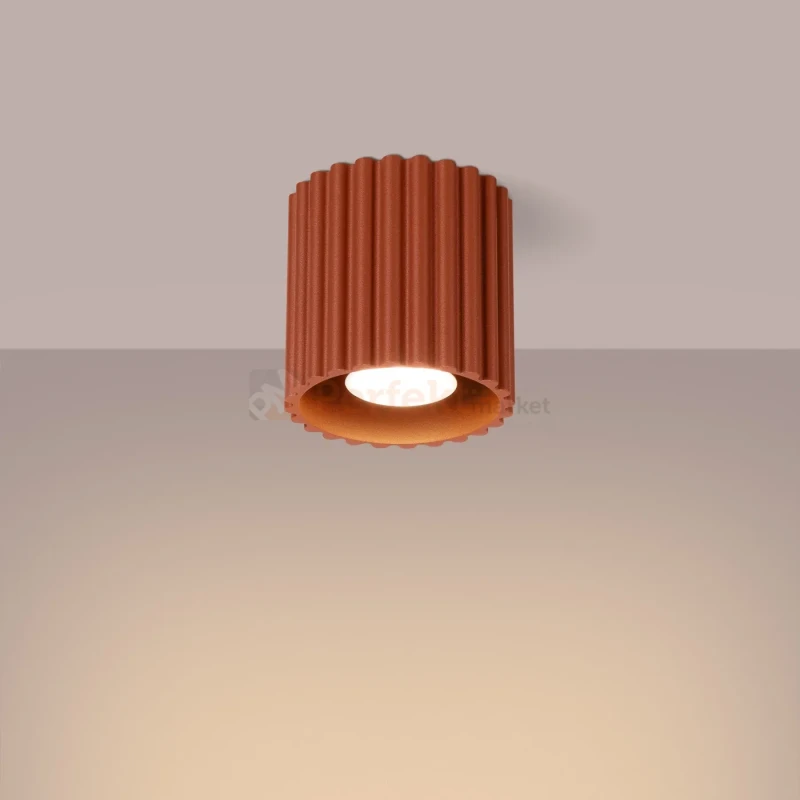Plafon AURA 1xGU10 oprawa sufitowa tuba SL.1799 IP20 ochra czerwona (4).webp