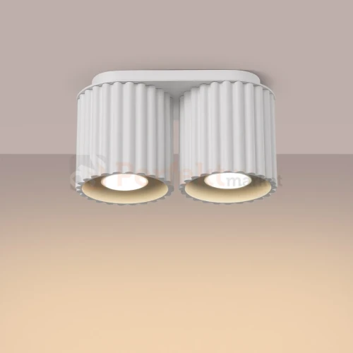 Plafon AURA 2xGU10 oprawa sufitowa ryflowana SL.1780 IP20 biała perfektmarket (9).webp