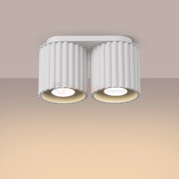 Plafon AURA 2xGU10 oprawa sufitowa ryflowana SL.1780 IP20 biała perfektmarket (9).webp