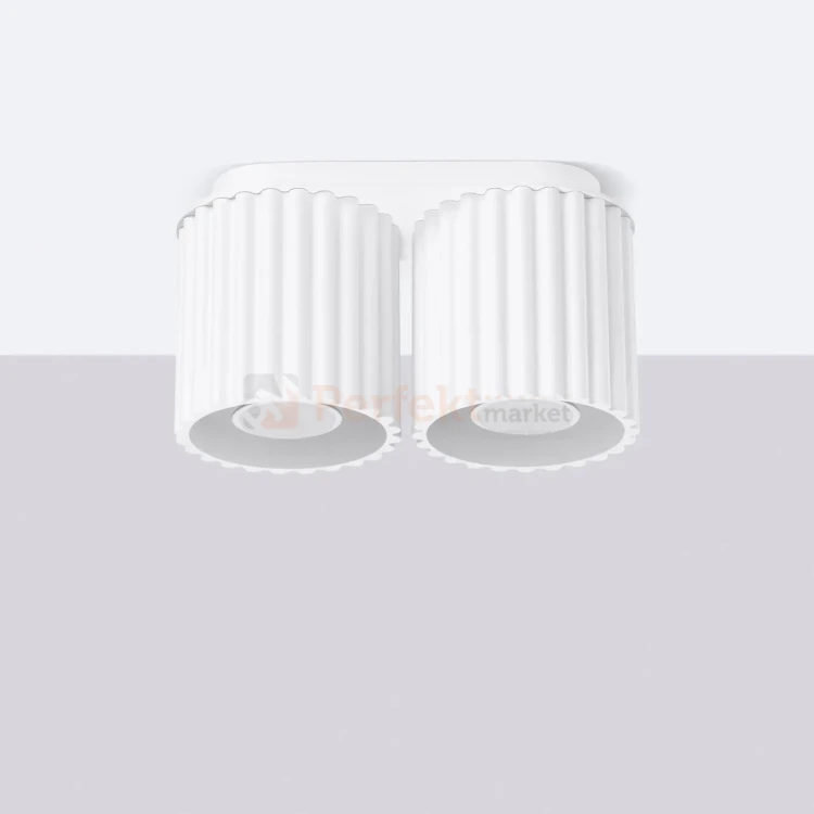 Plafon AURA 2xGU10 oprawa sufitowa ryflowana SL.1780 IP20 biała perfektmarket (6).webp