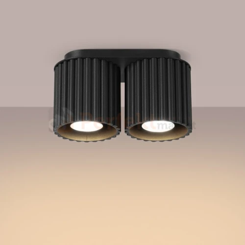 Plafon AURA 2xGU10 oprawa sufitowa ryflowana SL.1785 IP20 czarny perfektmarket (5).webp