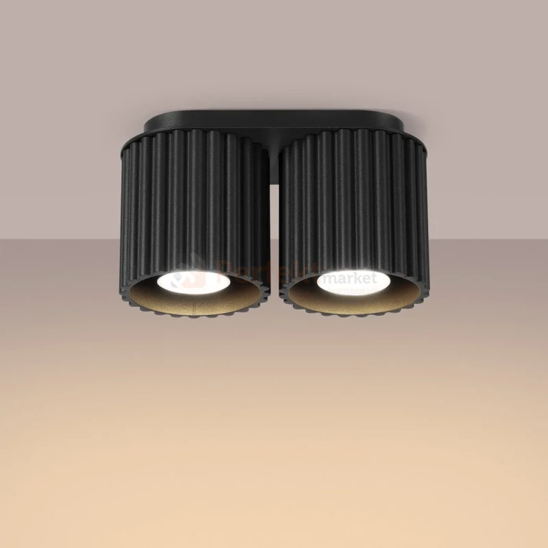 Plafon AURA 2xGU10 oprawa sufitowa ryflowana SL.1785 IP20 czarny perfektmarket (9).webp