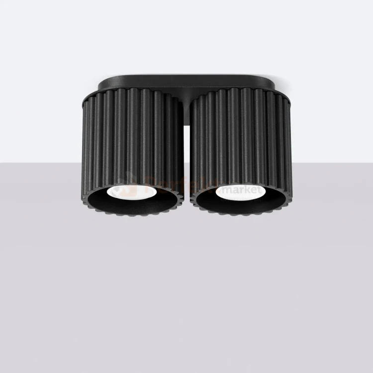 Plafon AURA 2xGU10 oprawa sufitowa ryflowana SL.1785 IP20 czarny perfektmarket (3).webp