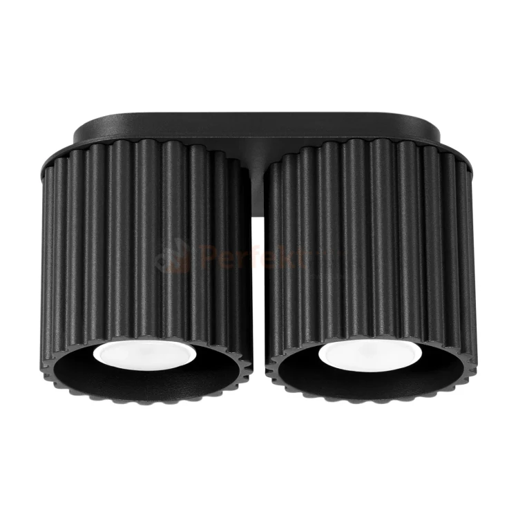 Plafon AURA 2xGU10 oprawa sufitowa ryflowana SL.1785 IP20 czarny perfektmarket.webp
