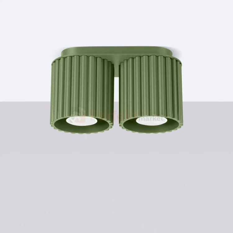 Plafon AURA 2xGU10 oprawa sufitowa ryflowana SL.1795 IP20 zielony oliwkowy perfektmarket (3).webp