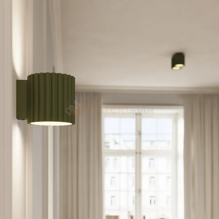 Plafon AURA 2xGU10 oprawa sufitowa ryflowana SL.1795 IP20 zielony oliwkowy perfektmarket (4).webp