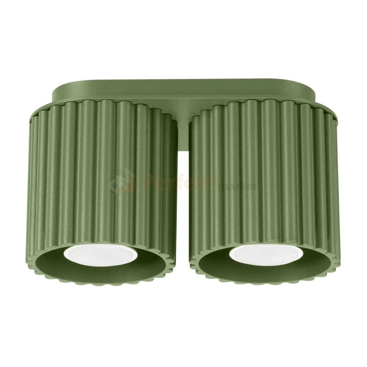 Plafon AURA 2xGU10 oprawa sufitowa ryflowana SL.1795 IP20 zielony oliwkowy perfektmarket.webp