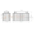 Plafon AURA 2xGU10 oprawa sufitowa ryflowana  IP20 wymiary perfektmarket.webp