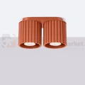 Plafon AURA 2xGU10 oprawa sufitowa ryflowana SL.1800 IP20 ochra czerwona perfektmarket (6).webp