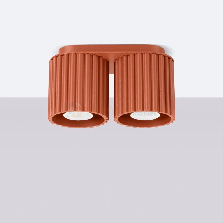 Plafon AURA 2xGU10 oprawa sufitowa ryflowana SL.1800 IP20 ochra czerwona perfektmarket (6).webp
