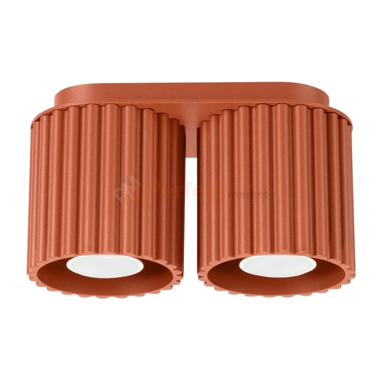 Plafon AURA 2xGU10 oprawa sufitowa ryflowana SL.1800 IP20 ochra czerwona perfektmarket.webp