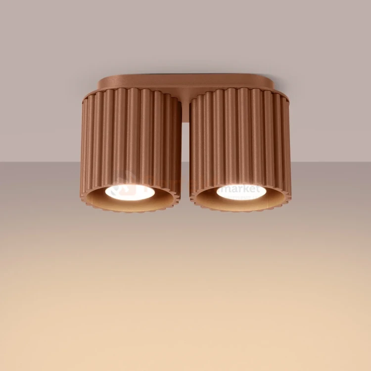 Plafon AURA 2xGU10 oprawa sufitowa ryflowana SL.1805 IP20 mocca perfektmarket (4).webp