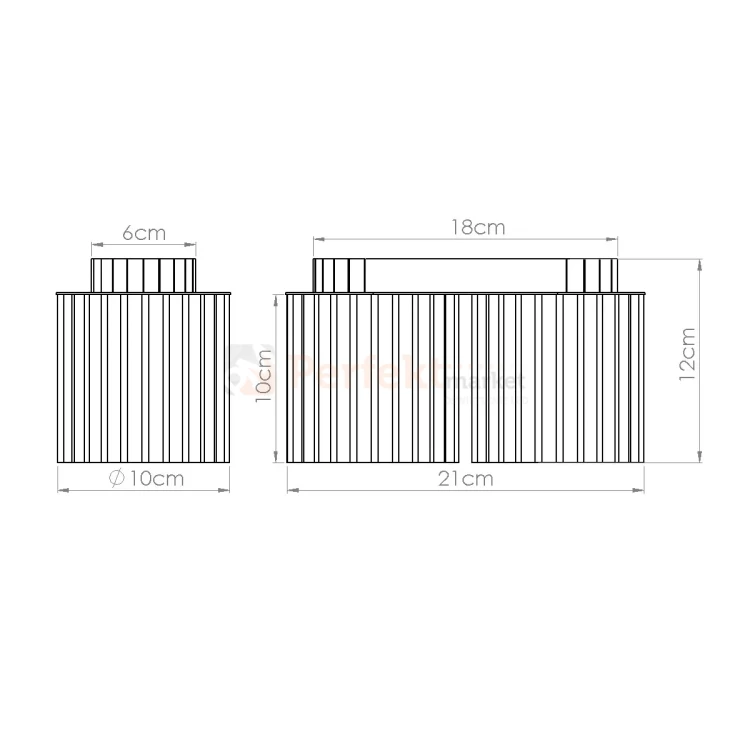 Plafon AURA 2xGU10 oprawa sufitowa ryflowana  IP20 wymiary perfektmarket.webp