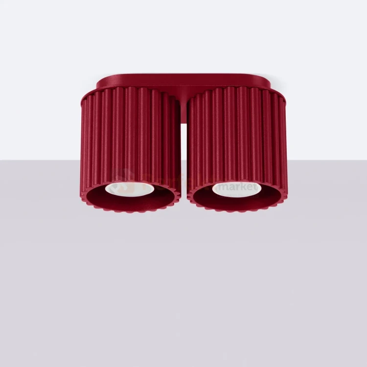 Plafon AURA 2xGU10 oprawa sufitowa ryflowana SL.1820 IP20 burgund perfektmarket (7).webp